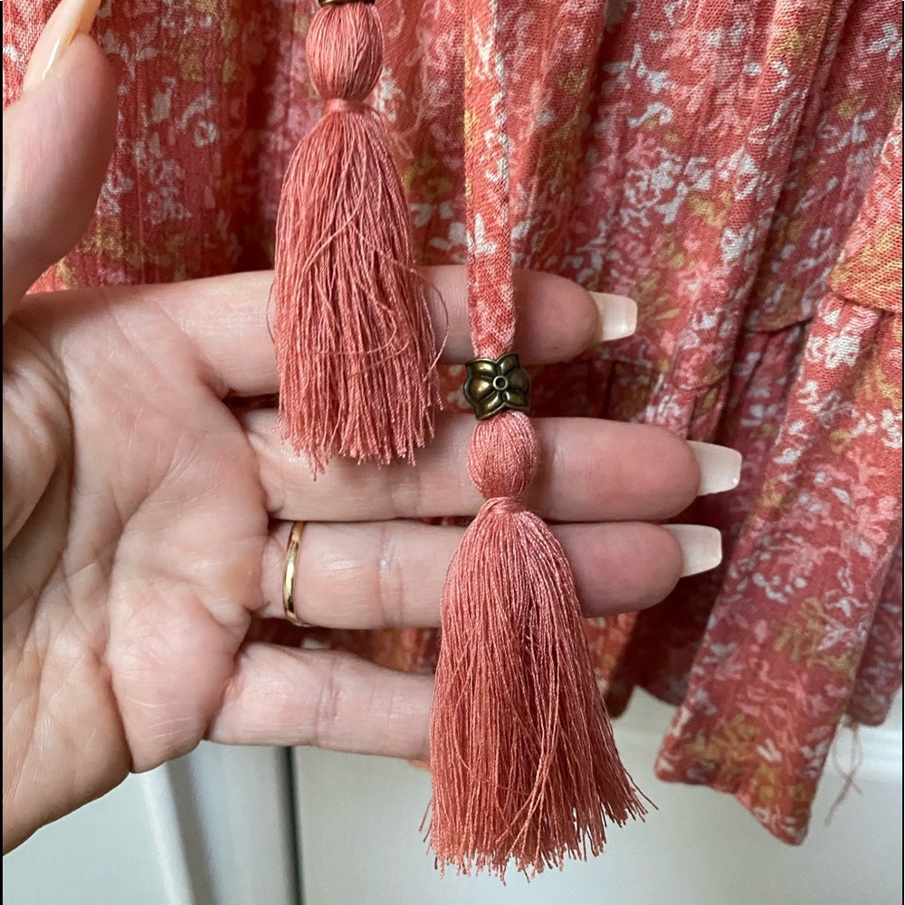 Flowy Boho Top with Tassel Ties